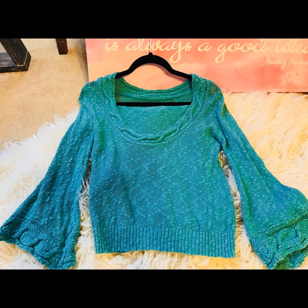 Anthropologie Turquoise color sweater top!